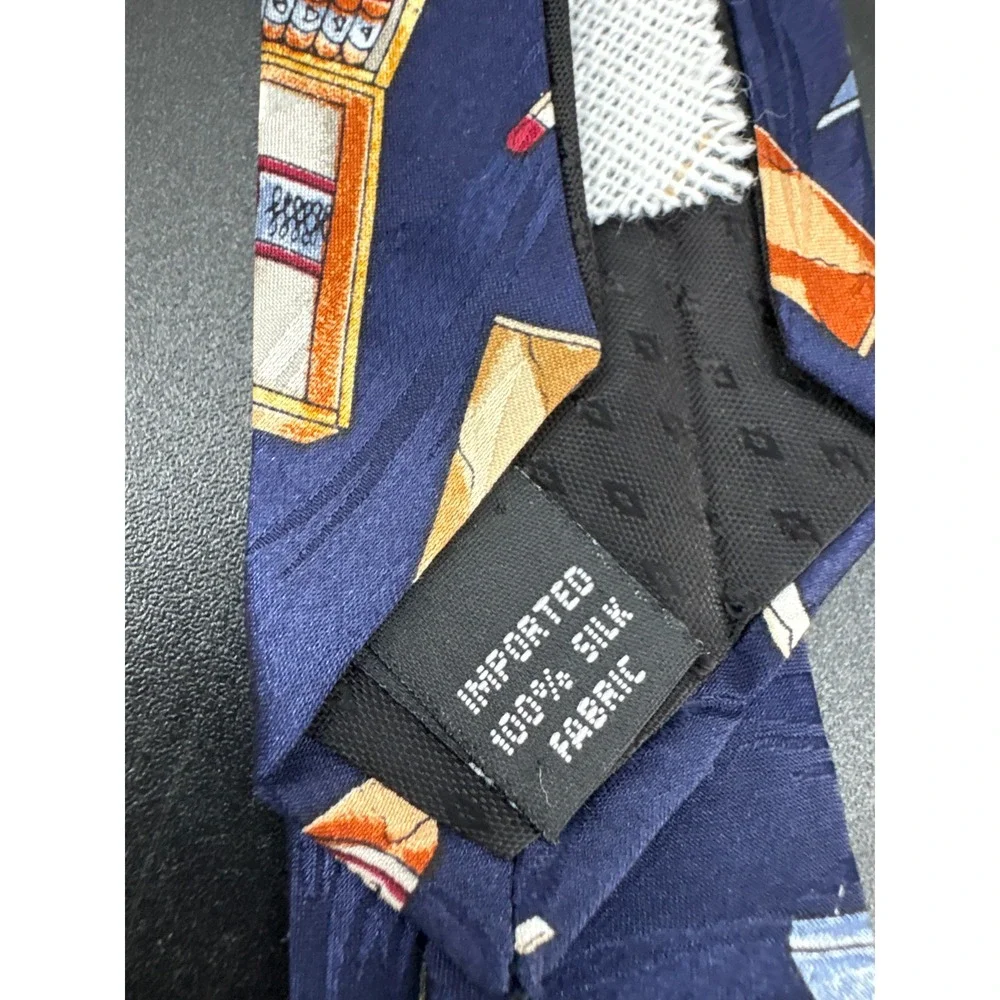 Novel-Ties by Roffe Blue 100% Silk Tie with Cigars 55in